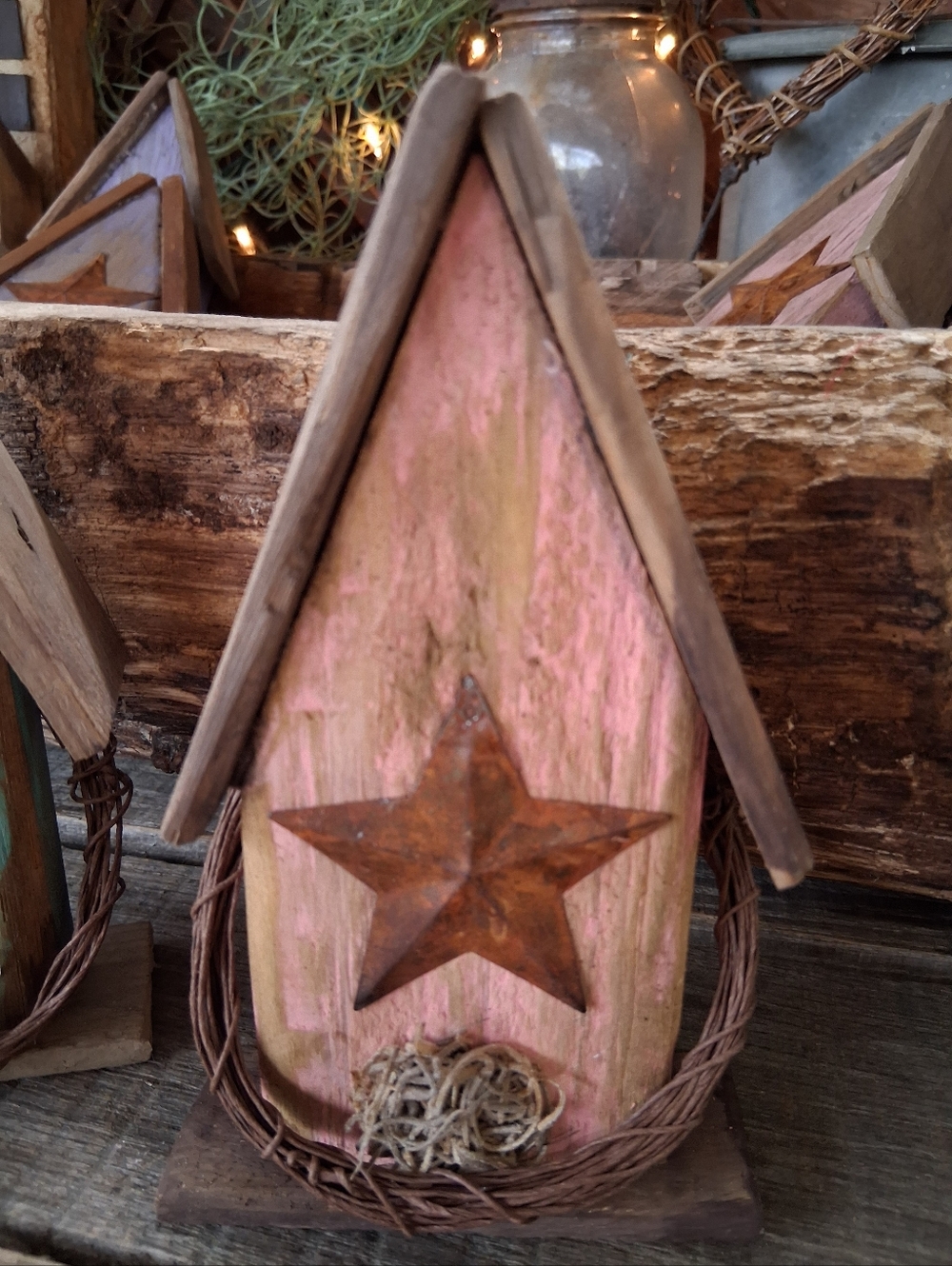 Primitive Birdhouse (Pink)